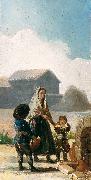 Francisco de Goya, A woman and two children by a fountain